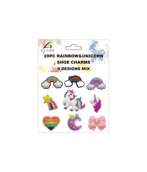 Rainbow & Unicorn Shoe Charms 20pc