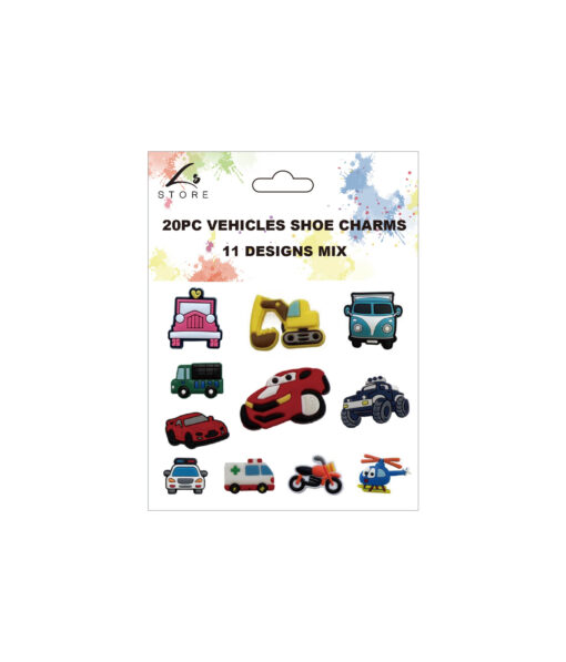 Vehicles Shoe Charms 20pc