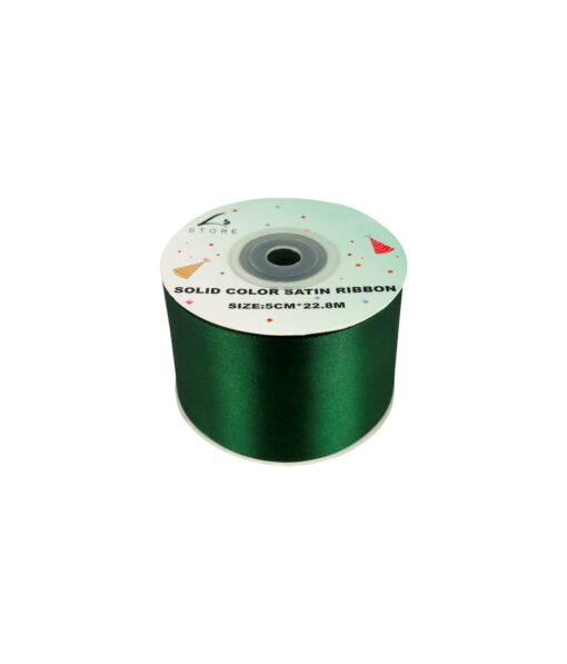 Dark Green Solid Colour Satin Ribbon 5cm