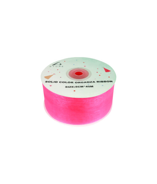 Hot Pink Solid Colour Organza Ribbon 5cm