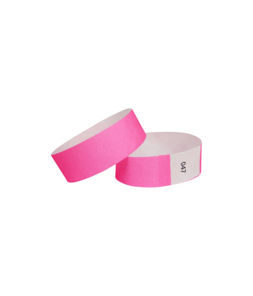 Neon Pink Tyvek Wristbands With Coding 50pc