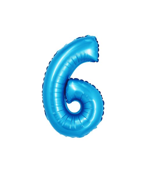 Pastel Blue Air Fill Number 6 Balloon