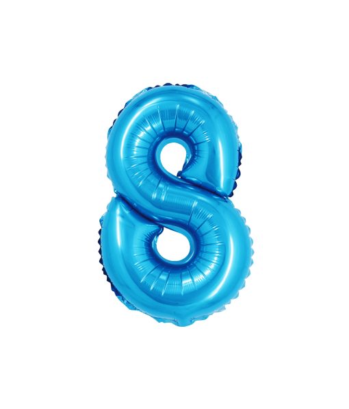 Pastel Blue Air Fill Number 8 Balloon