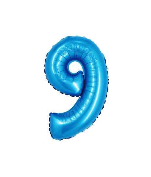 Pastel Blue Air Fill Number 9 Balloon