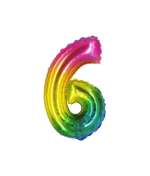 Rainbow Jelly Air Fill Number 6 Balloon