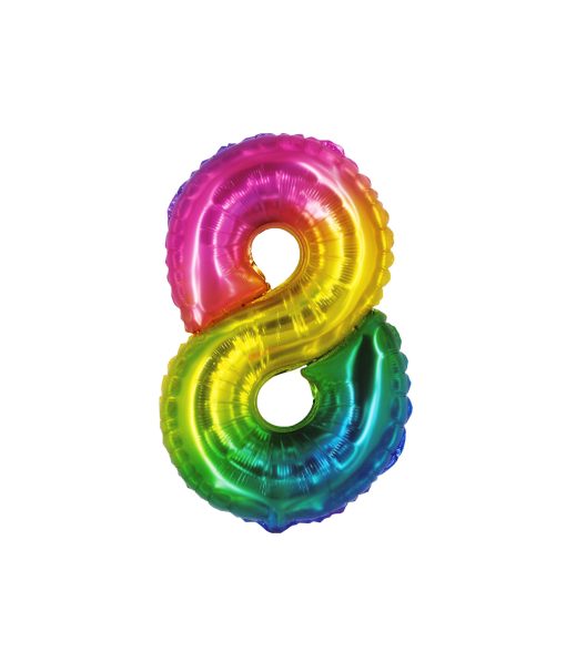 Rainbow Jelly Air Fill Number 8 Balloon