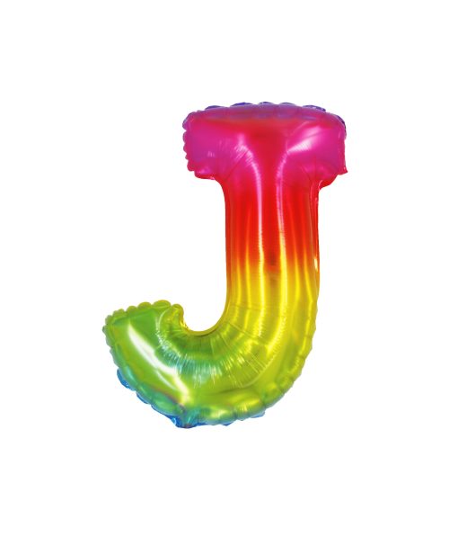 Rainbow Air Fill Letter J Balloon