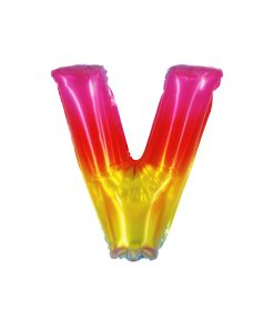 Rainbow Air Fill Letter V Balloon