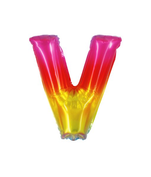 Rainbow Air Fill Letter V Balloon