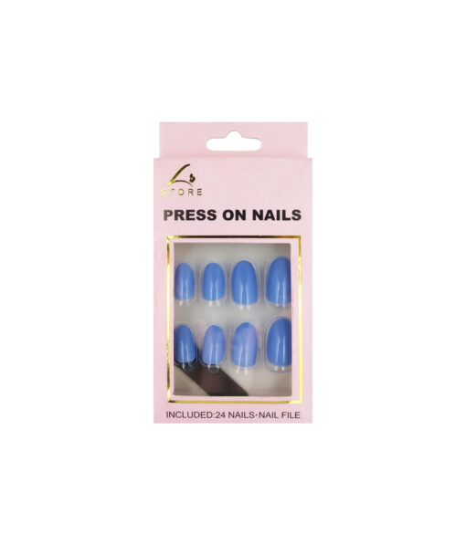 Dodger Blue Round Press On Nails 24pc