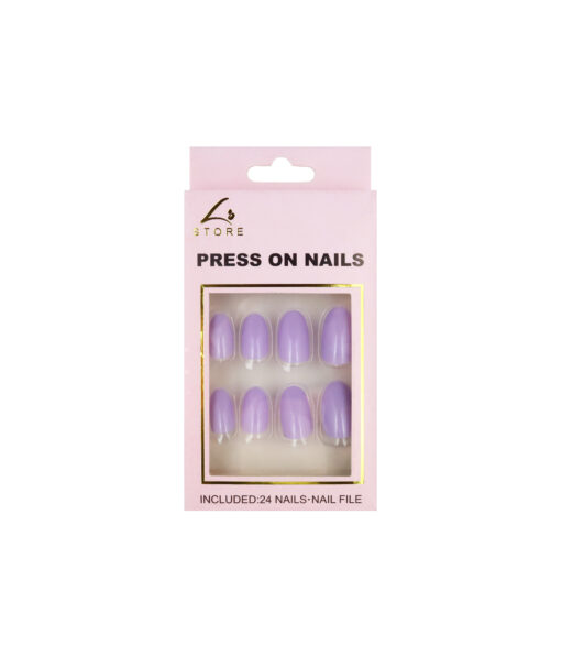 Light Purple Round Press On Nails 24pc