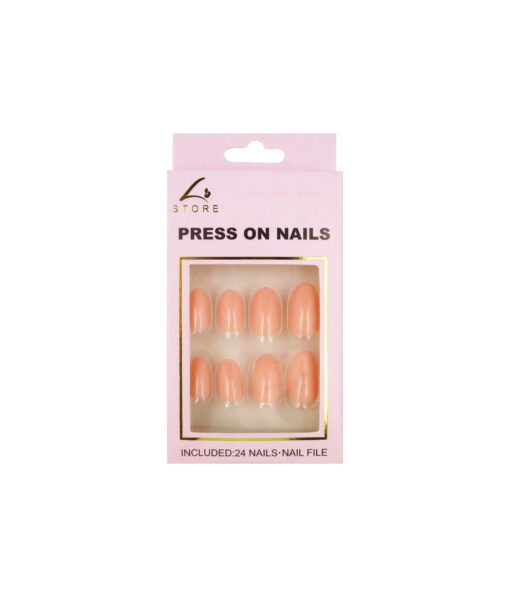 Light Salmon Round Press On Nails 24pc