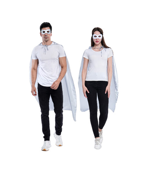 silver cape and mask set unisex