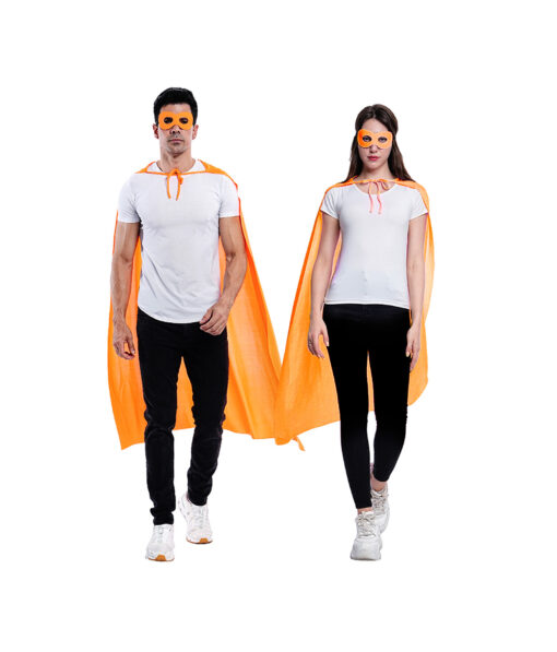 orange mask and cape set unisex