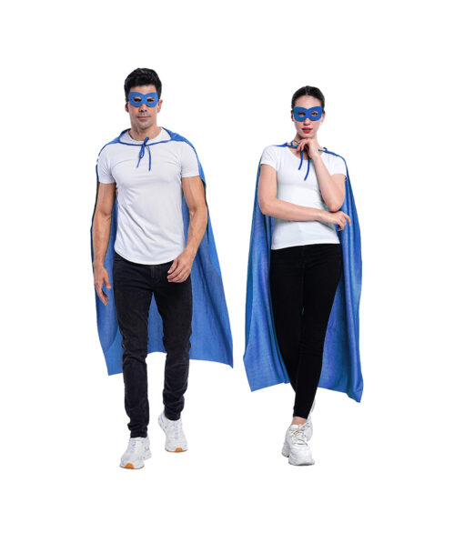 blue mask and cape set unisex