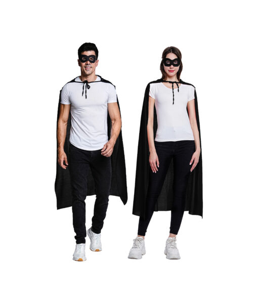 black mask and cape unisex set