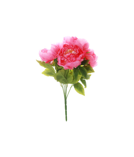 Pink Peony 5 Head Bunch 44cm