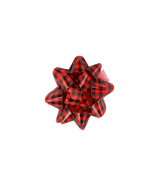 Red Checkered Gift Bow 10cm 1pc