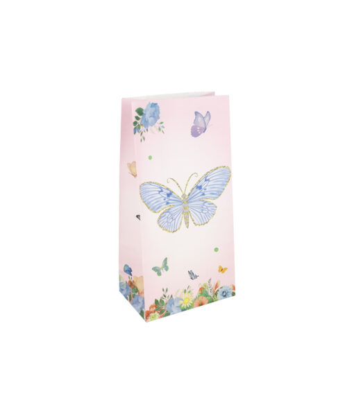 Butterfly Design Paper Bags & Stickers 29cm 10pk