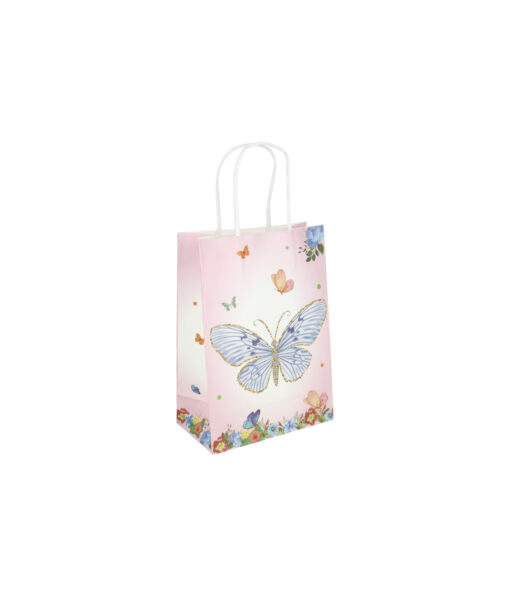 Butterfly Design Paper Bags 21cm 4pk