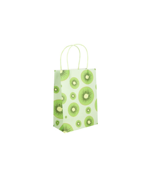 Kiwifruit Printed Paper Bags 21cm 4pk