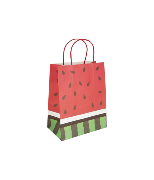 Watermelon Printed Paper Bags 27cm 3pk