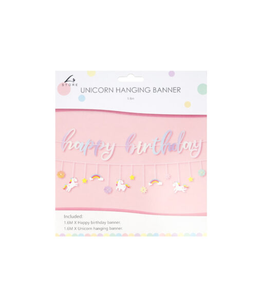 Unicorn Happy Birthday Banner Kit 1.6m