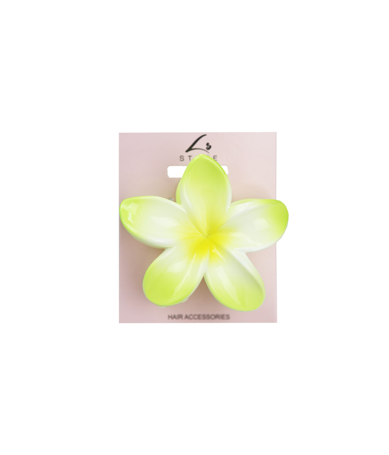 Green & Yellow Frangipani Hair Claw Clip 1pc | LookSharpStore