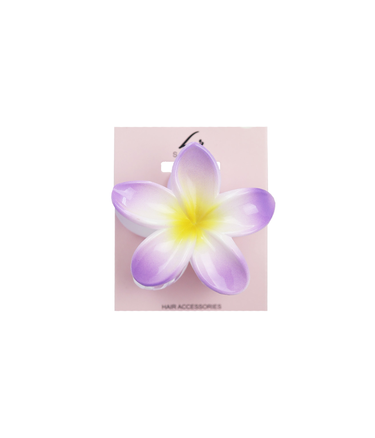 Purple & Yellow Frangipani Hair Claw Clip 1pc | LookSharpStore