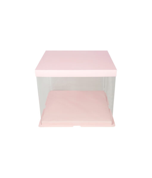 Light Pink Double Layer Transparent Cake Box 8in