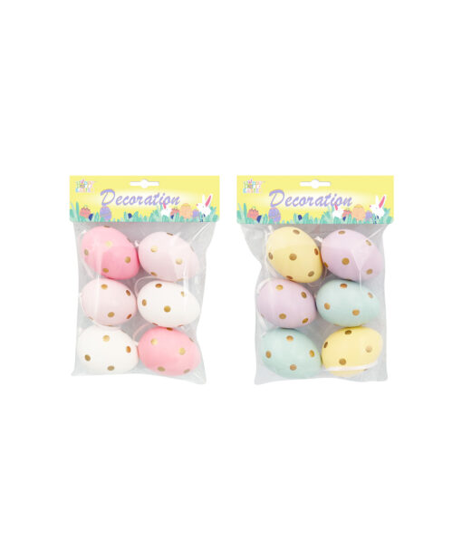 Gold Foil Dots Easter Eggs 6pk