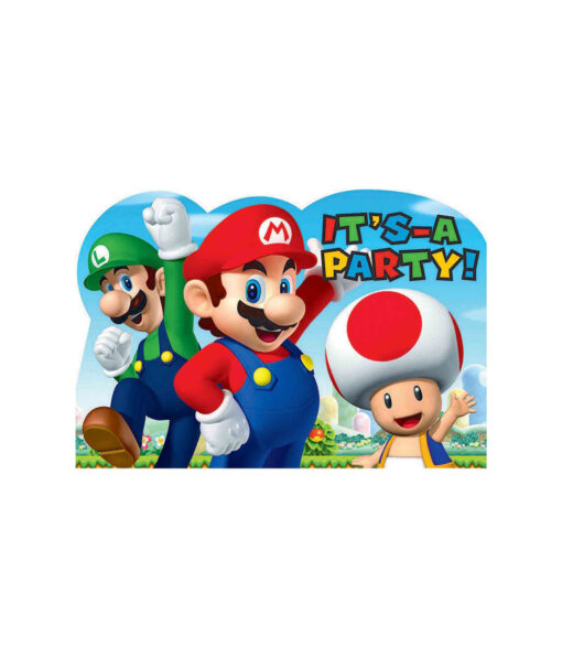 Super Mario Bros Party Invitations 8pk