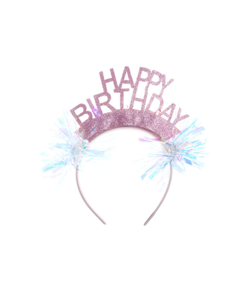 Pink Glitter Light Up Happy Birthday Headband