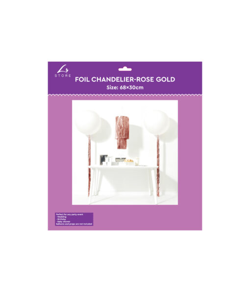 Rose Gold Foil Chandelier 68x30cm