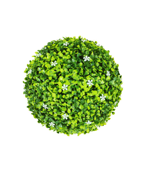 Artificial Grass Ball With Flowers 38cm