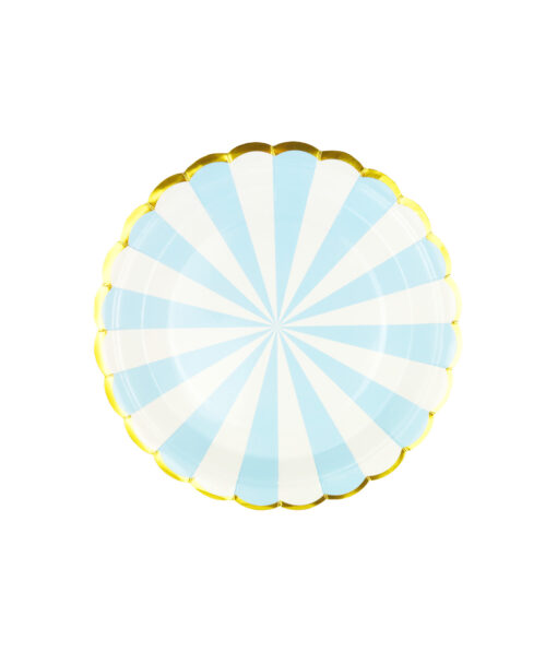 Blue Stripe Paper Plates 9in 12pk