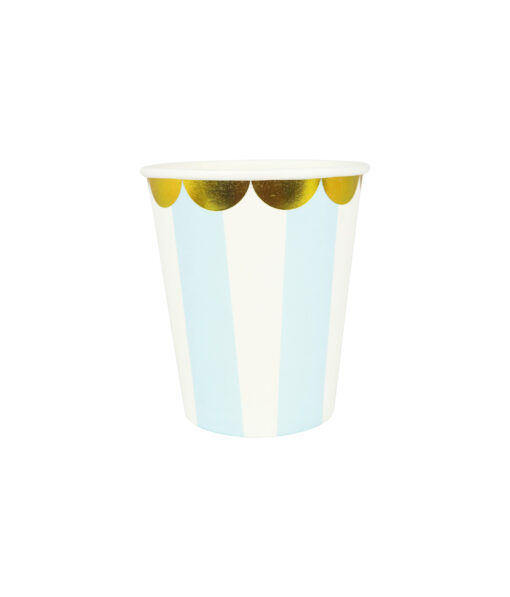 Blue Stripe Paper Cups 9oz 20pk