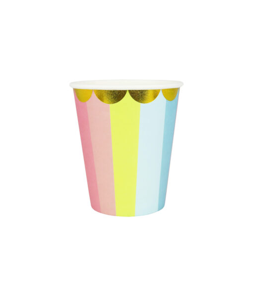 Rainbow Stripe Paper Cups 9oz 20pk