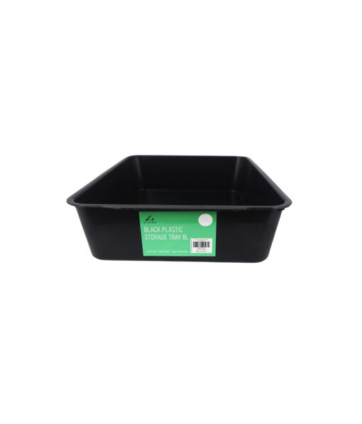 Black Plastic Storage Tray 8l