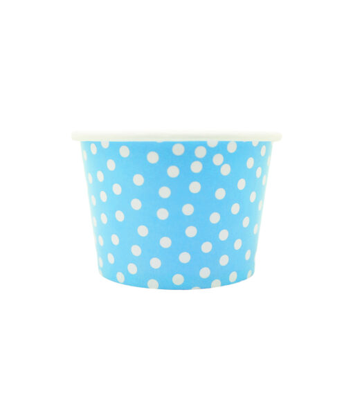 Light Blue Dots Ice Cream Cups 9oz 12pk