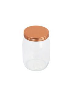 Glass Storage Jar With Copper Lid 980ml 11x11x15.6mm