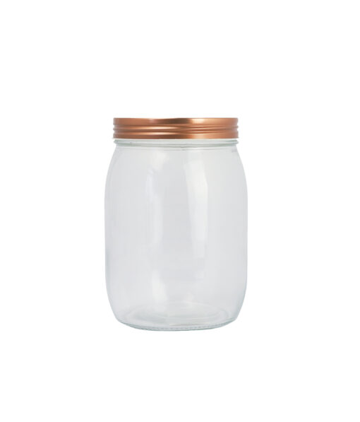 Glass Storage Jar With Copper Lid 980ml 11x11x15.6mm