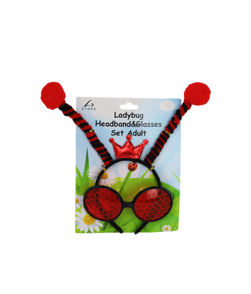 Red Ladybug Headband & Glasses Set