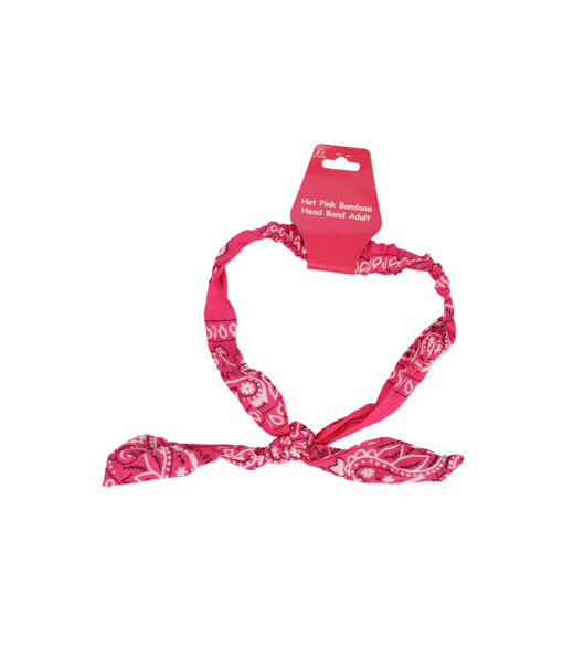 Hot Pink Bandana Head Band Adult