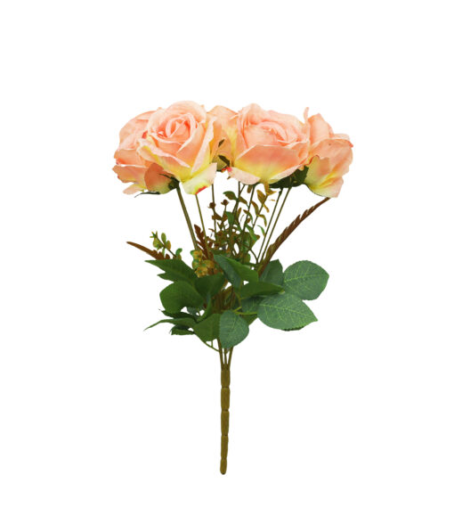 2 Tone Peach & Cream Rose Bunch 41cm