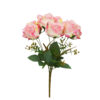 2 Tone Pink & White Rose Bunch 41cm
