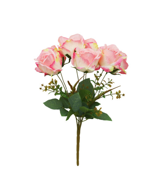 2 Tone Pink & White Rose Bunch 41cm