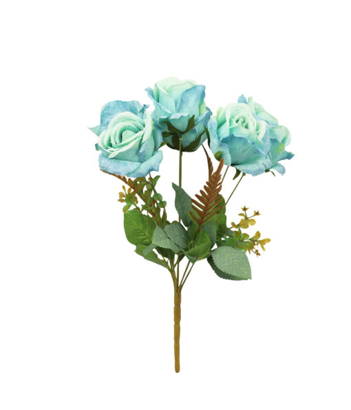 Blue Rose Bunch 41cm