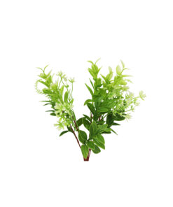 Light Green Plastic Leaves 5 Branches 37cm