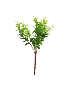 Light Green Plastic Leaves 5 Branches 37cm